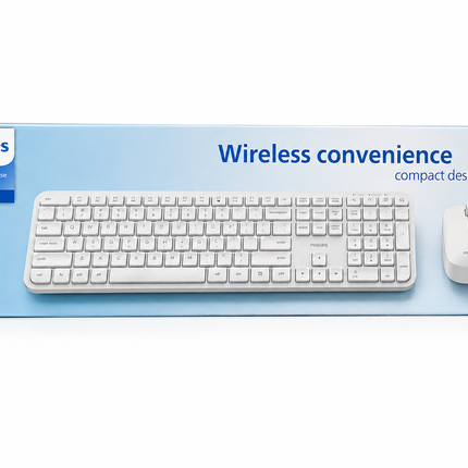 Philips 3000 Series Wireless Keyboard & Mouse Combo – White