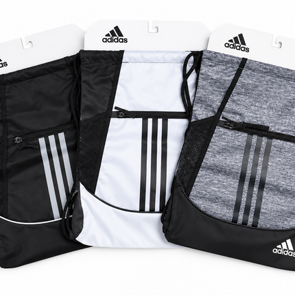 Adidas Drawstring Gym Backpack – Sports Cinch Bag with Zipper Pocket