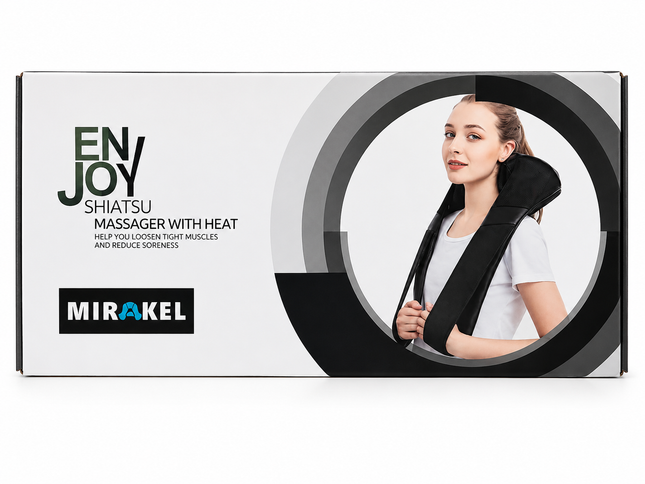 MIRAKEL Enjoy Shiatsu Neck & Shoulder Massager with Heat