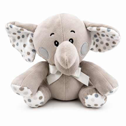 Soft Plush Elephant Stuffed Animal with Bow – Cuddly Elephant Toy 8"