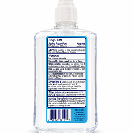 Lucky Hand Sanitizer with 62% Ethyl Alcohol – Pump Bottle, 8 fl oz | 236 ml