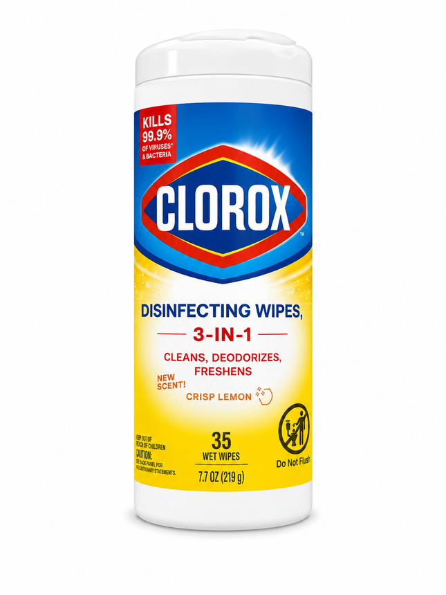 Clorox Disinfecting Wipes 3-in-1 – Crisp Lemon – 35 Count