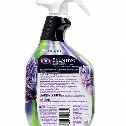 Clorox Scentiva Disinfecting Multi-Surface Cleaner – Lavender & Jasmine, 32 fl oz | 946 ml