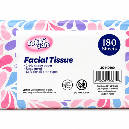 Tokki Soft Facial Tissue – 180 Sheets, 2-Ply