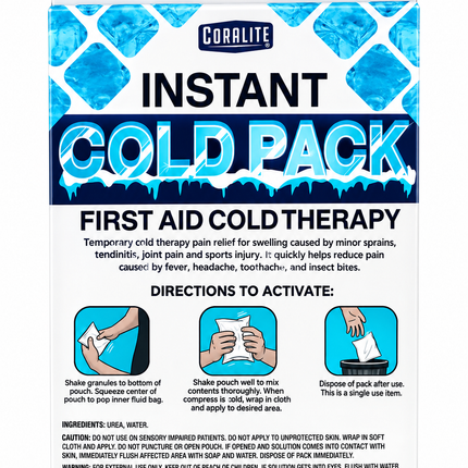 Coralite Instant Cold Pack – 5" x 6", Single Use