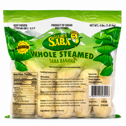 Golden Saba Whole Steamed Saba Banana – 4lb | 1.82kg