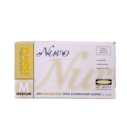 Nuvo DASH Vinyl Gloves – White Medium (100 pcs)