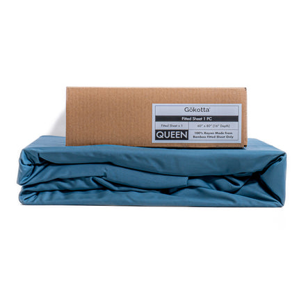 Gökotta Fitted Bed Sheet – Navy Blue, Queen Size