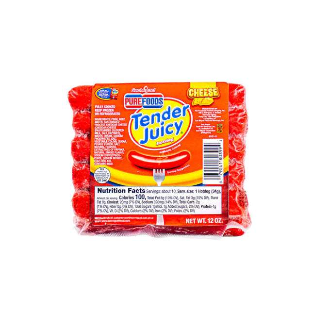 Purefoods Tender Juicy Hotdogs Cheese - 12oz | 340g
