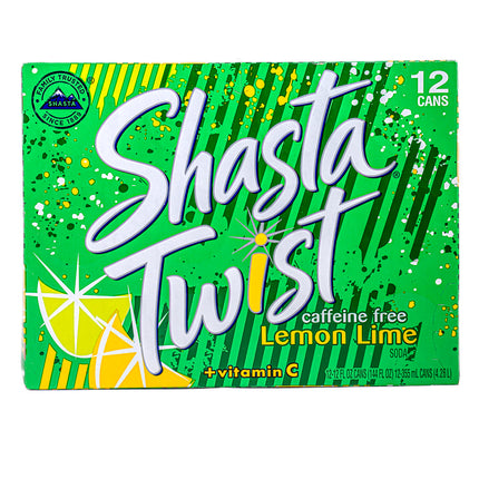 Shasta Twist Lemon Lime Soda – 12 Cans, 12 fl oz Each | 355ml