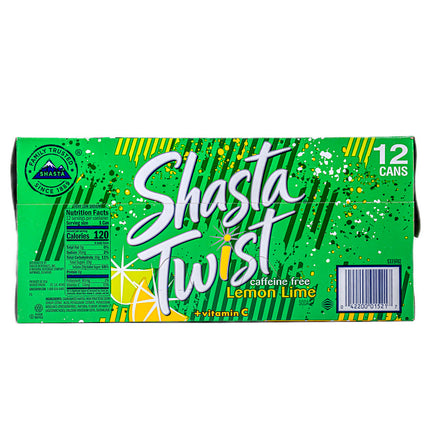 Shasta Twist Lemon Lime Soda – 12 Cans, 12 fl oz Each | 355ml