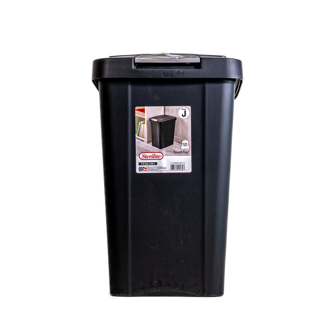 Sterilite TouchTop Wastebasket – Black, 7.5Gal | 28L Capacity