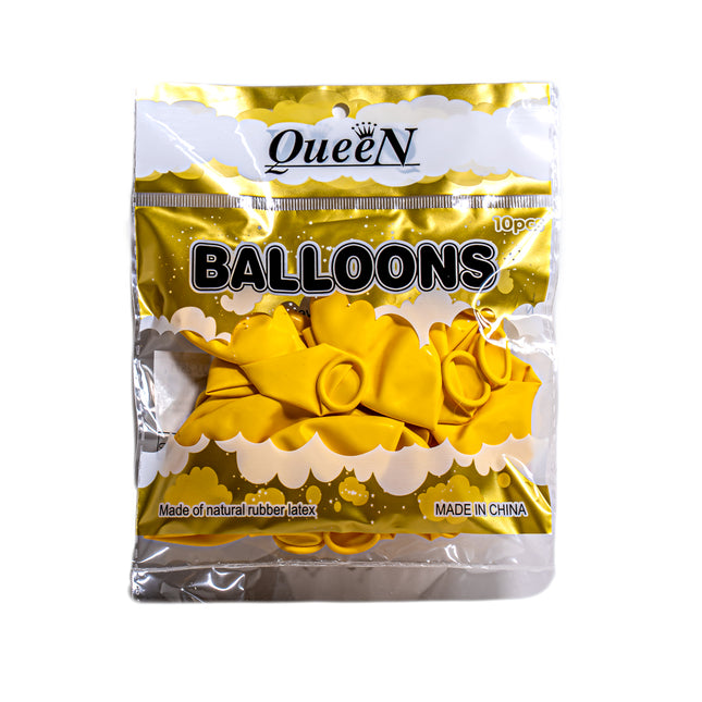 QueeN Party Balloons – Gold (10pcs)
