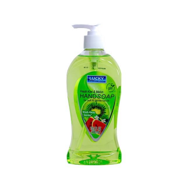 Lucky Super Soft Liquid Hand Soap Fresh Kiwi & Melon – 13.5 fl oz | 400mL