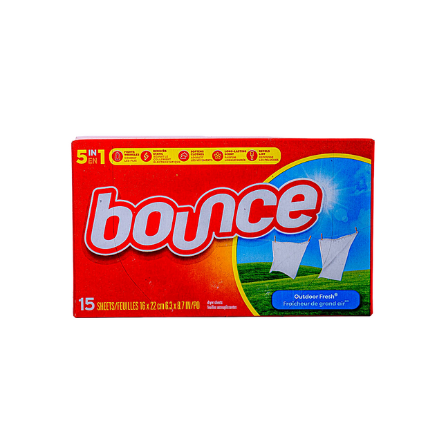 Bounce Dryer Sheets Outdoor Fresh 15 Sheets