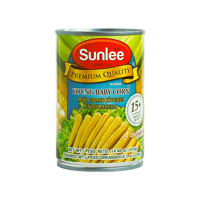 Sunlee Baby Corn – 15+ Corn, 14.46oz | 410g