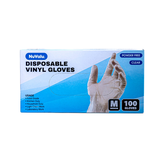 Nuvalu Vinyl Glove Disposable 100CT Medium