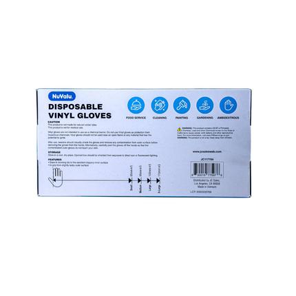 Nuvalu Vinyl Glove Disposable 100CT Medium