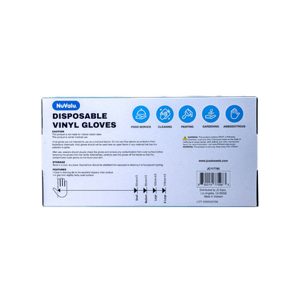 Nuvalu Vinyl Glove Disposable 100CT Large