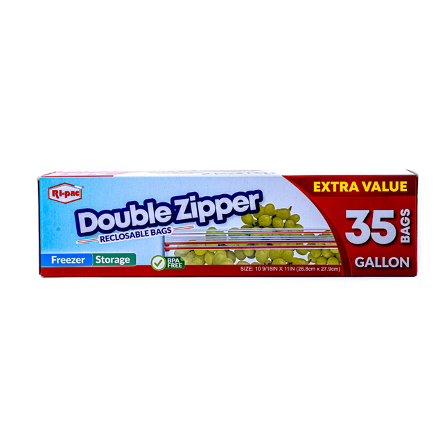 Ri-Pac Double Zipper Reclose Bag 35 Bags (GALLON)