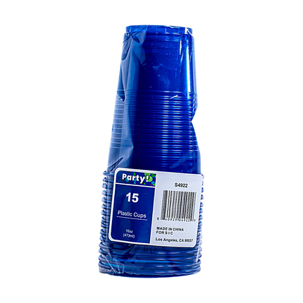 Plastic Cup 16 oz 15 ct Assorted Color