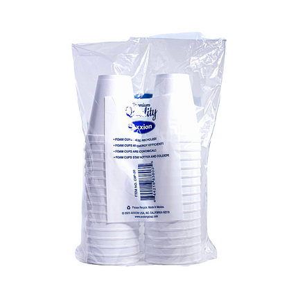 Axxion Foam Cups 8 oz 30 ct