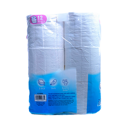 Tokki Soft Bath Tissue Toilet Paper 12 rolls