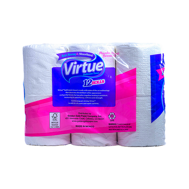 Virtue Bath Tissue Toilet Papper 12 Rolls
