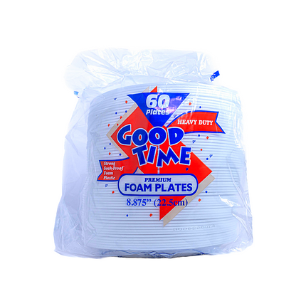 Good Time Foam Plate Round 8.875" 60 Plates