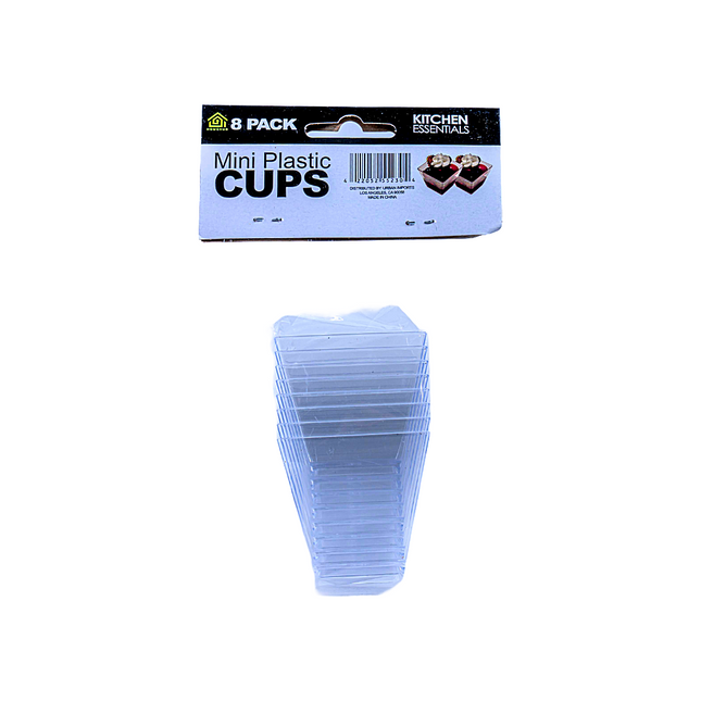 Mini Plastic Cups Clear 8 pk