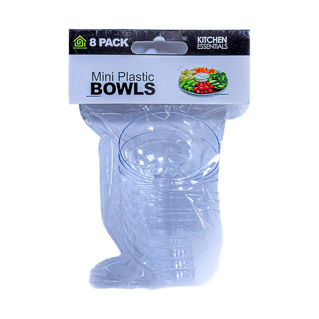 Mini Plastic Bowls Clear 8 pk