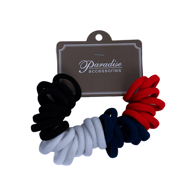 Hair Band Ponytail Small Asst 4 Colors 30 pcs