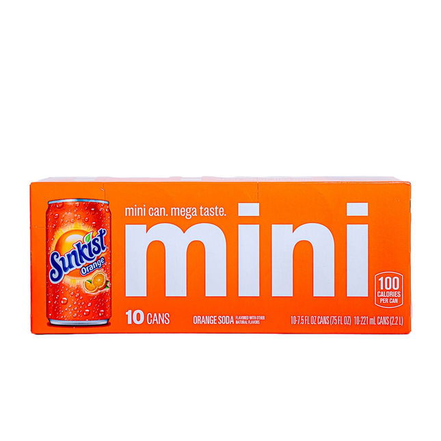 Sunkist Orange Mini - 10 Cans, 7.5 fl oz Each | 221ml
