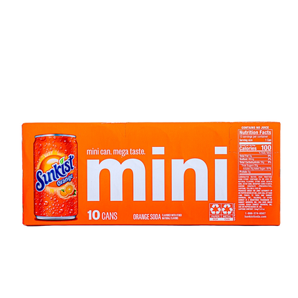 Sunkist Orange Mini - 10 Cans, 7.5 fl oz Each | 221ml