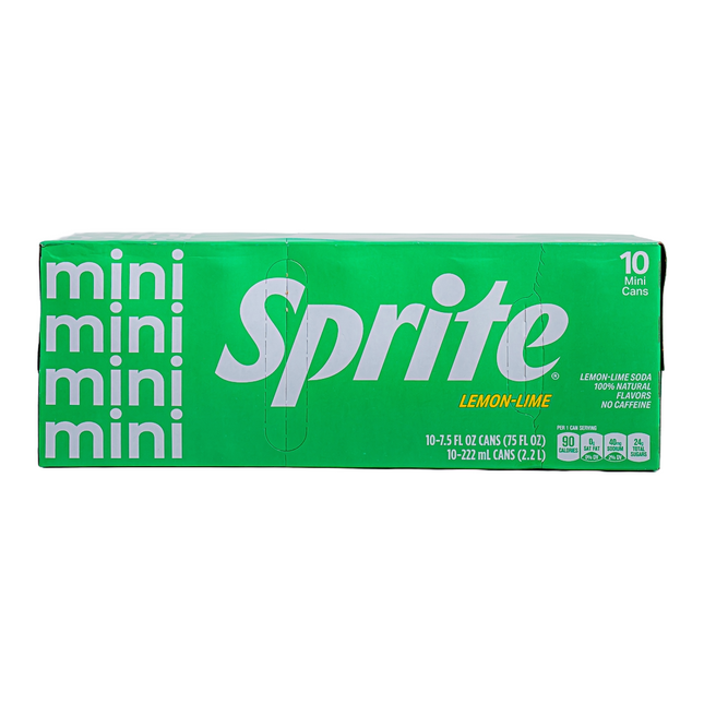 Sprite Mini Lemon Lime – 10 Cans, 7.5 fl oz Each | 222mL