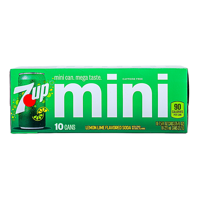 7UP Mini Lemon Lime - 10 Cans, 7.5 fl oz Each | 221ml