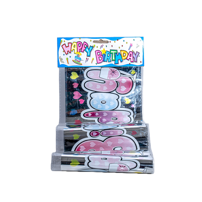 Happy Birthday Foil Banner – Assorted Colors