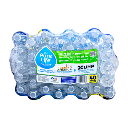 Pure Life Purified Water – 40 bottles, 16.9 fl oz Each | 500mL