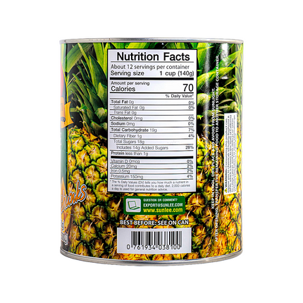 Sunlee  PIineapple (Chunk) in Light Syrup 108oz