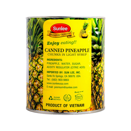 Sunlee  PIineapple (Chunk) in Light Syrup 108oz
