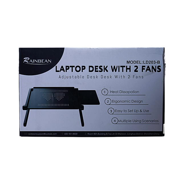 Adjustable Laptop Desk With Fans (M:LD203-B)