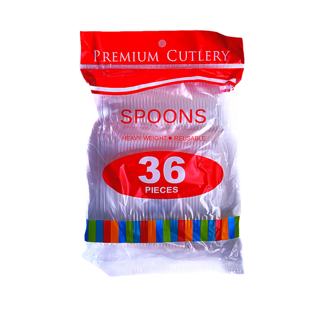 Plastic Spoon 36 ct Clear Color Premium Cutlery