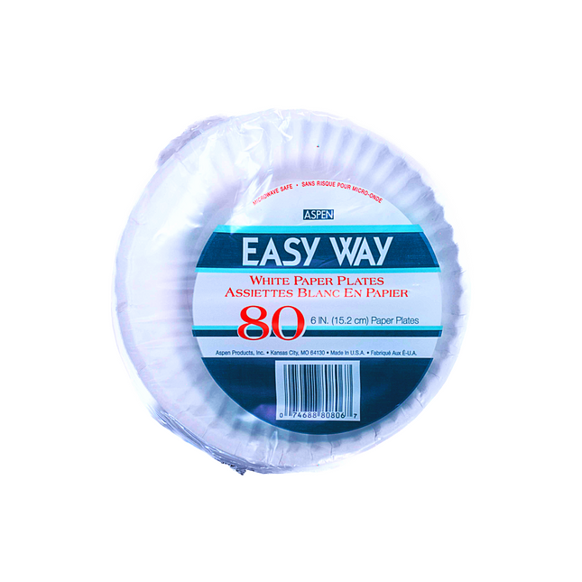 Aspen Paper Plate 6" 80ct