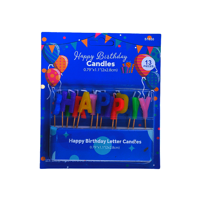 Happy Birthday Letter Candles Asst