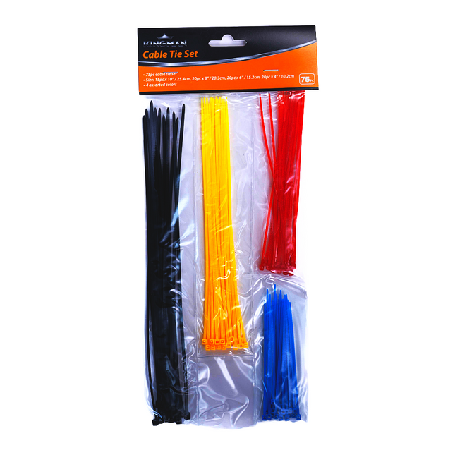 Kingman Cable Ties 75 pcs w/ Asst size
