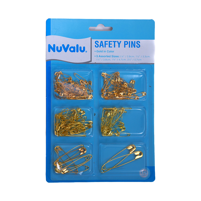 Nuvalu Safety Pins Mix 120 ct gold color