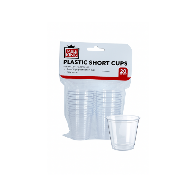 Table King Plastic Shot Glass – 20 pcs, 1 oz