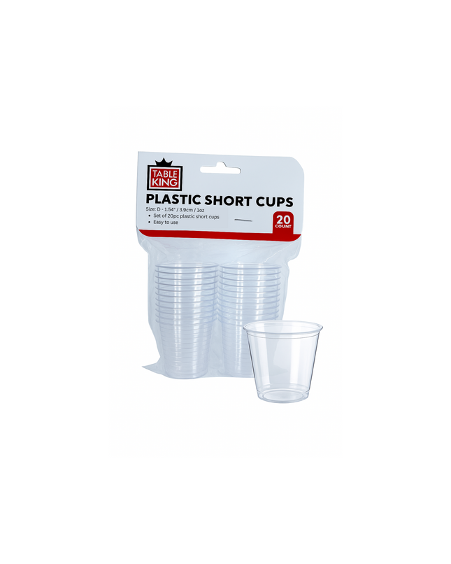 Table King Plastic Shot Glass – 20 pcs, 1 oz