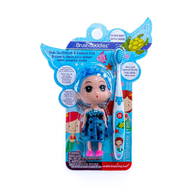 Brush Buddies Kids Toothbrush & Fashion Doll – Blue