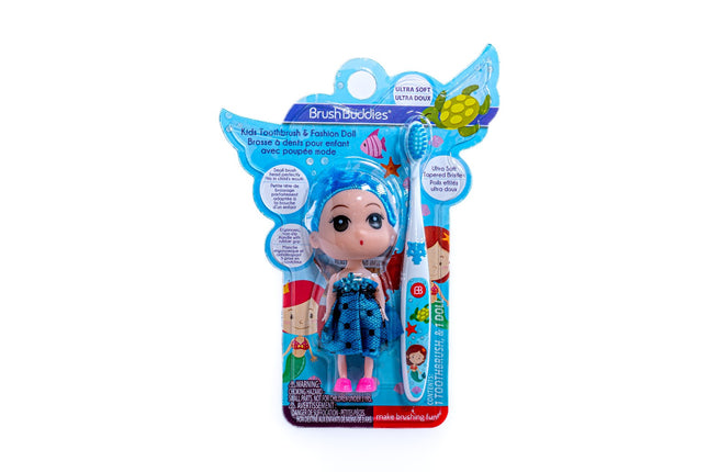 Brush Buddies Kids Toothbrush & Fashion Doll – Blue
